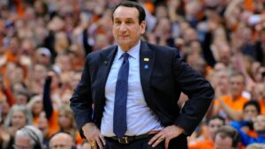 Mike Krzyzewski in azione come head coach di Duke University