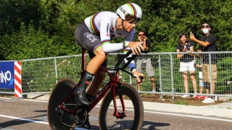 Filippo Ganna si allena a Montichiari in vista dei Mondiali 2021