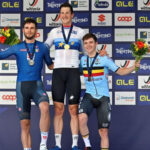 Filippo Ganna dietro Kung agli Europei di ciclismo 2021