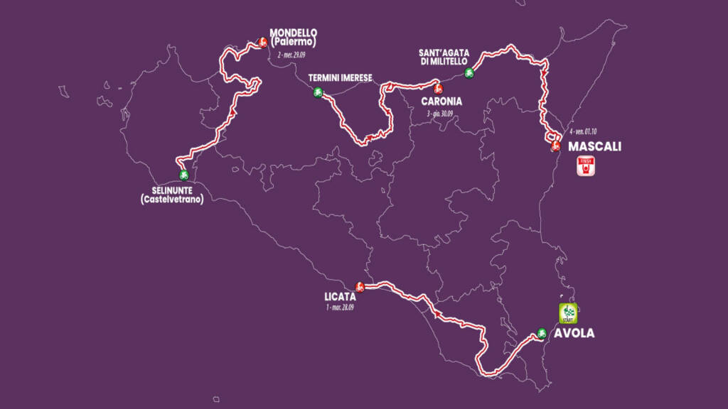 Giro di Sicilia 2021 al via Martedì 28 Settembre