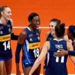 Italvolley, la gioia delle azzurre dopo la vittoria