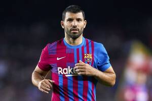 Sergio Aguero in campo con il suo ultimo club, il Barcellona (crediti: Pedro Salado/Quality Sport Images/Getty Images)