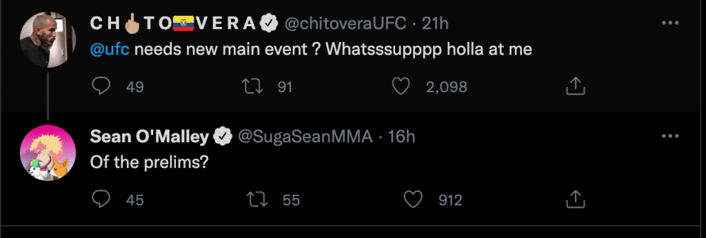 Sean O'Malley prende in giro Marlon Vera