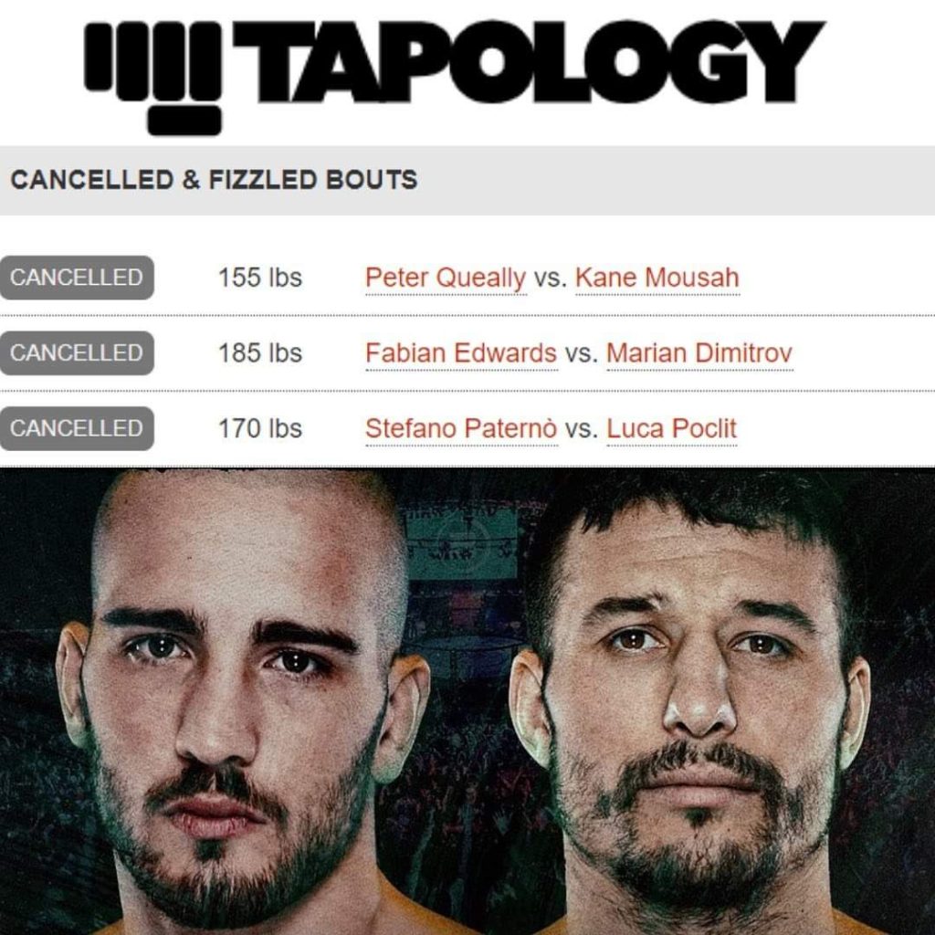 Stefano Paternò: cancellato il match di Bellator 275