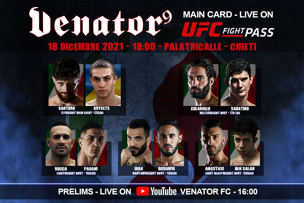 Venator FC 9: La card dell’evento di Chieti Venator FC 9: La card dell’evento di Chieti