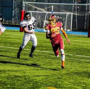 Yevheniy Yustman in azione con i Gladiatori Roma