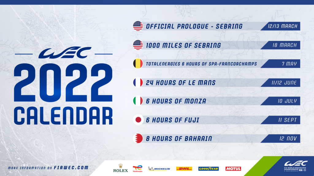 Calendario e orari WEC 2022