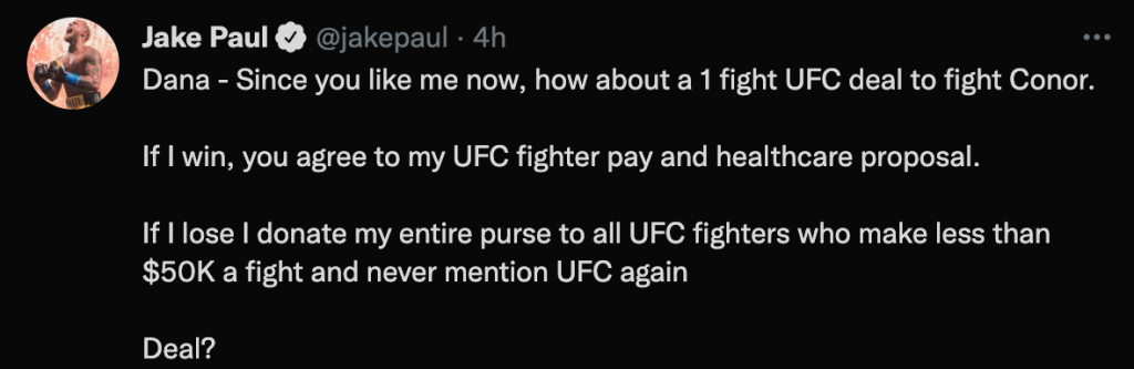 Jake Paul vuole un match di MMA con McGregor
