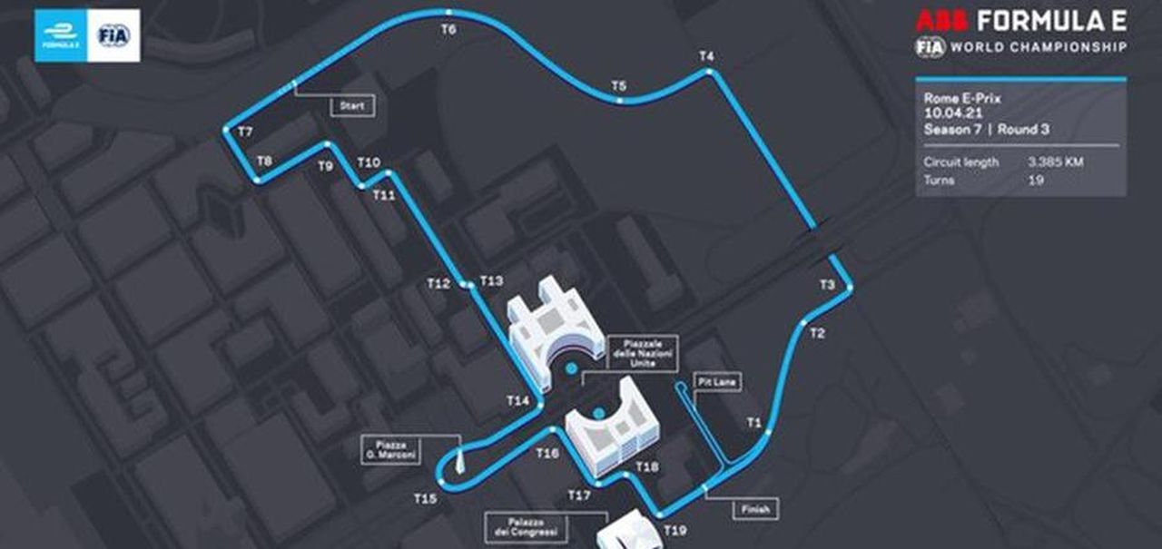 Il tracciato dell'E-Prix di Roma