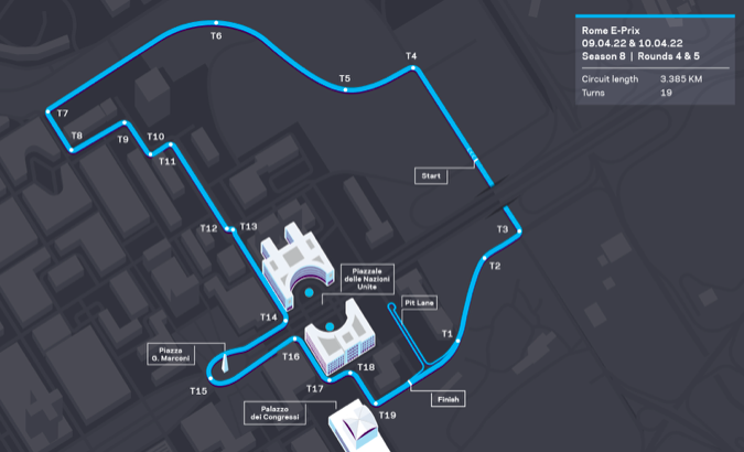 Formula E: Rome ePrix - Anteprima, Orari e Streaming Circuito Cittadino Dell'EUR