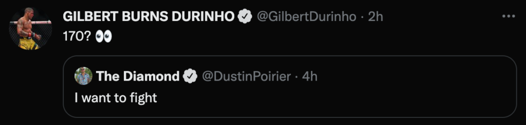 Gilbert Burns sfida Dustin Poirier ad un match