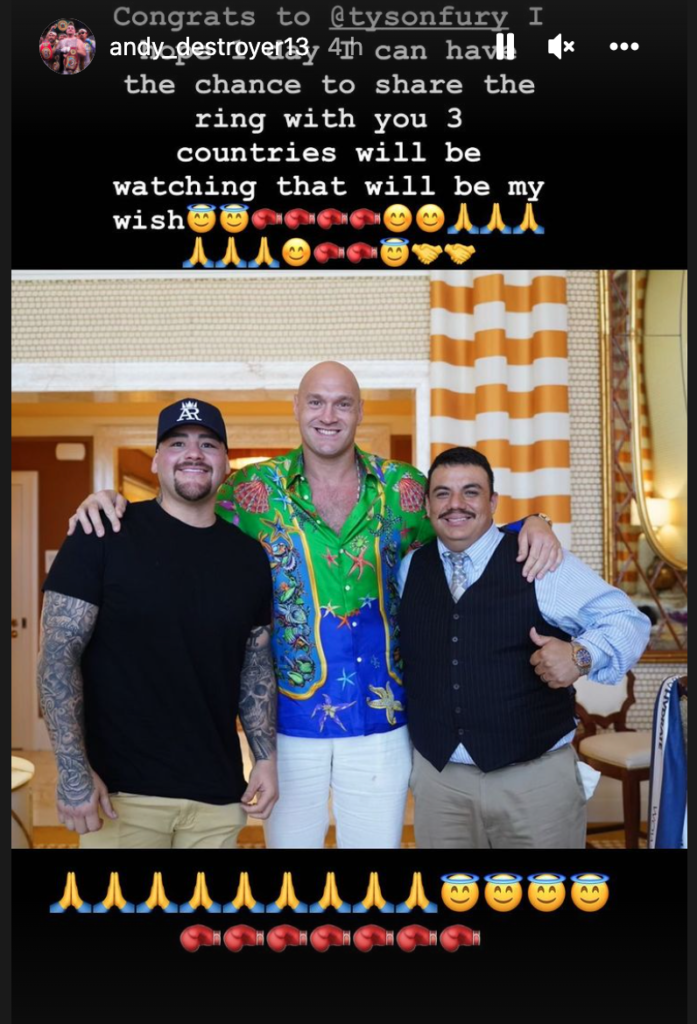 Tyson Fury: Andy Ruiz desidera un match