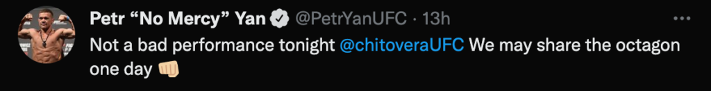 Marlon Vera: i complimenti di Petr Yan dopo la vittoria