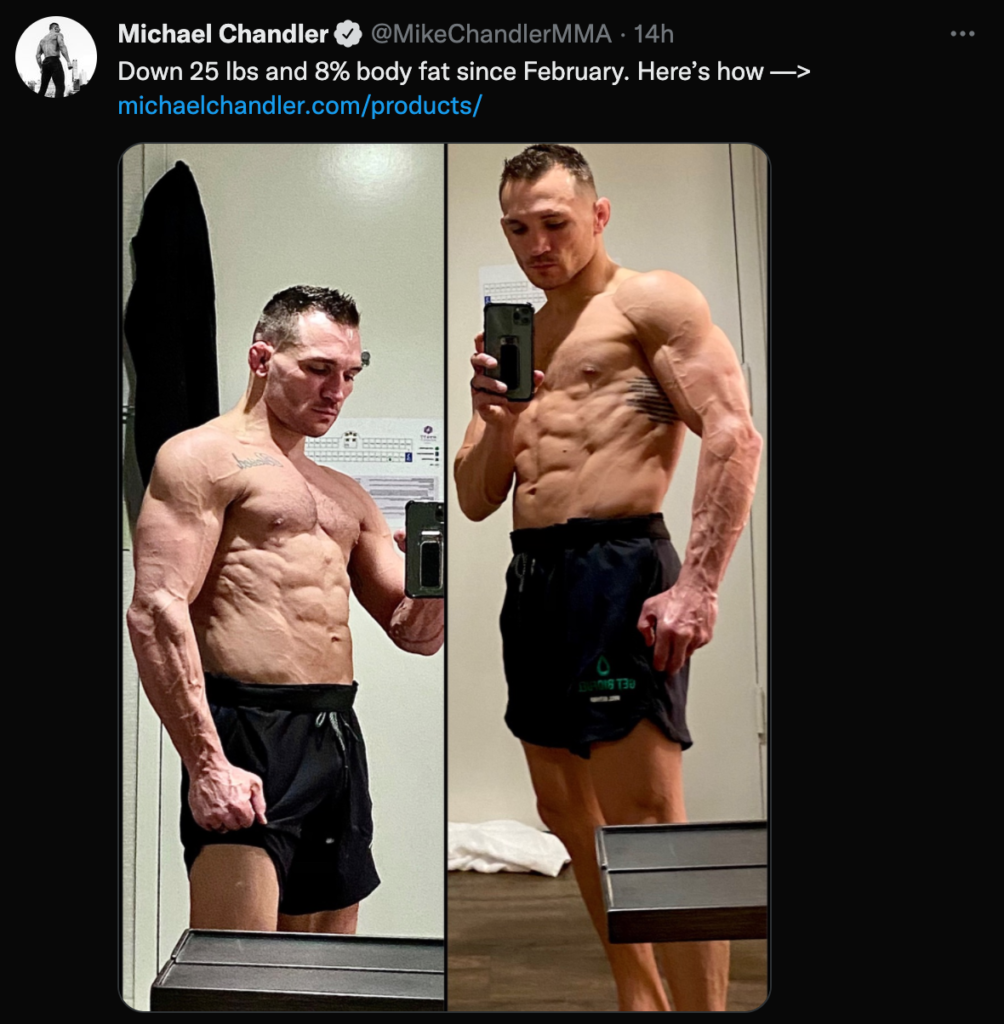 Michael Chandler mostra il fisico in vista di UFC 274