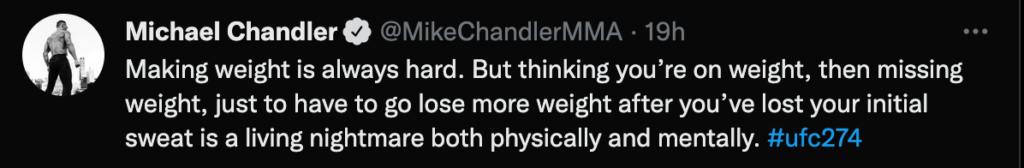 Michael Chandler il pensiero sulla situazione di Oliveira
