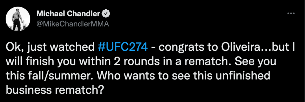 Michael Chandler: finirei in 2 round Charles Oliveira