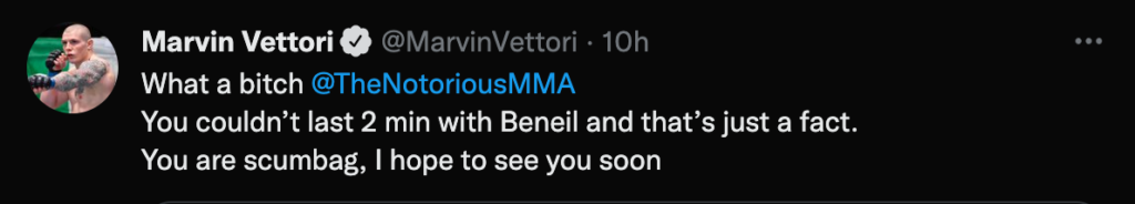Marvin Vettori risponde ai commenti di McGregor su Dariush