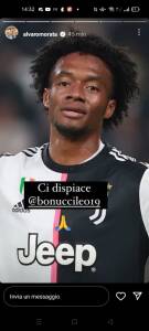 Cuadrado pubblica per errore foto del pene di Bonucci