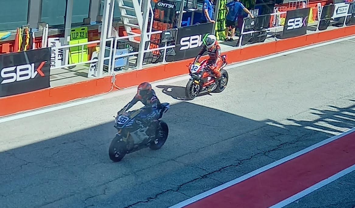 Supersport: GP Misano - Superpole per Dominique Aegerter Peter Sebestyen (#56) e Oliver Bayliss (#32)