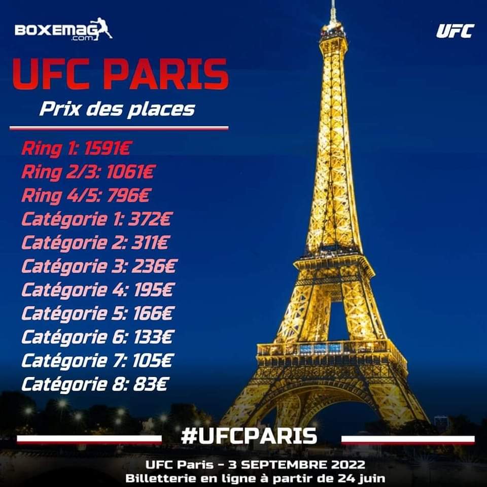 Listino Prezzi Ufficiale UFC Parigi