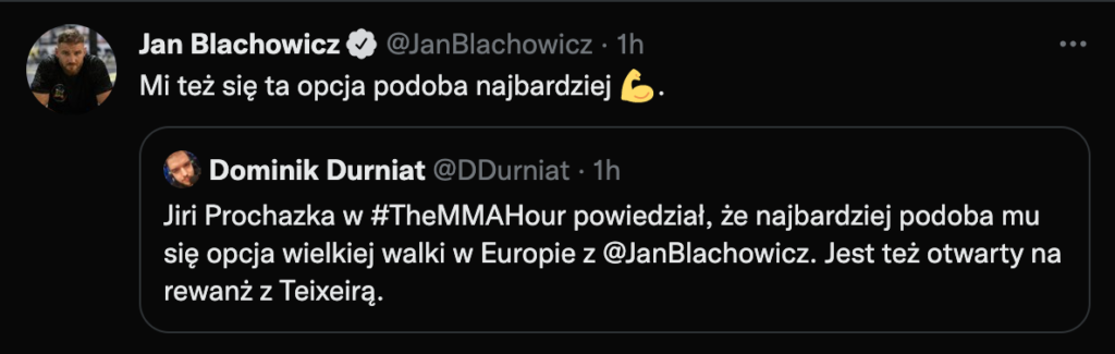 Jan Blachowicz vuole il match con Jiri Prochazka