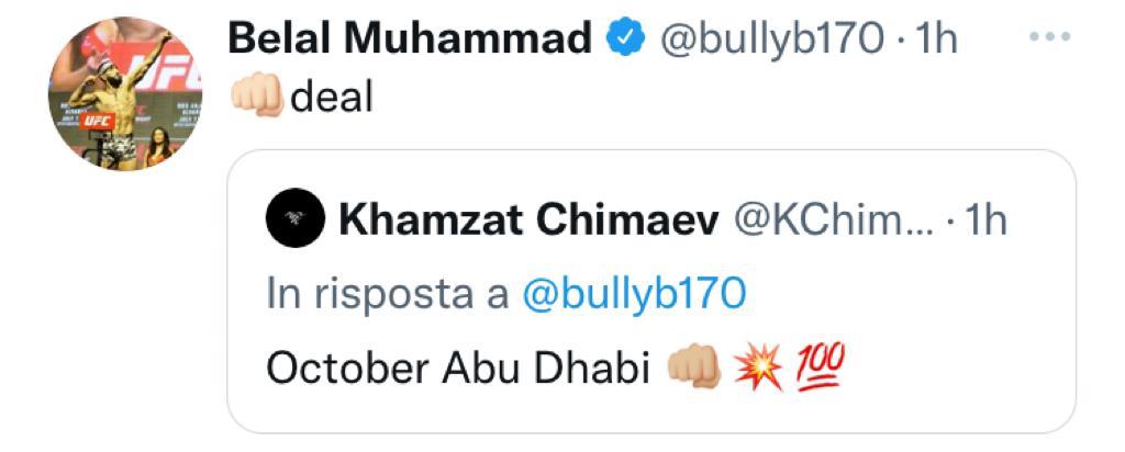 Khamzat Chimaev vs Belal Muhammad ad Abu Dhabi?