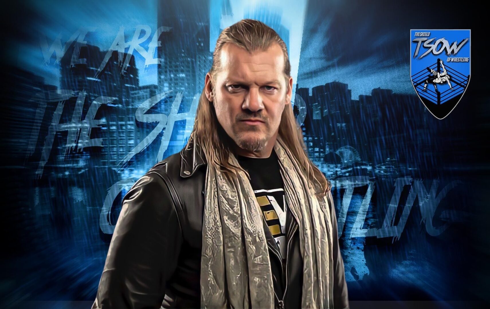 Chris Jericho colpisce Shota Umino con una palla di fuoco Chris Jericho colpisce Shota Umino con una palla di fuoco