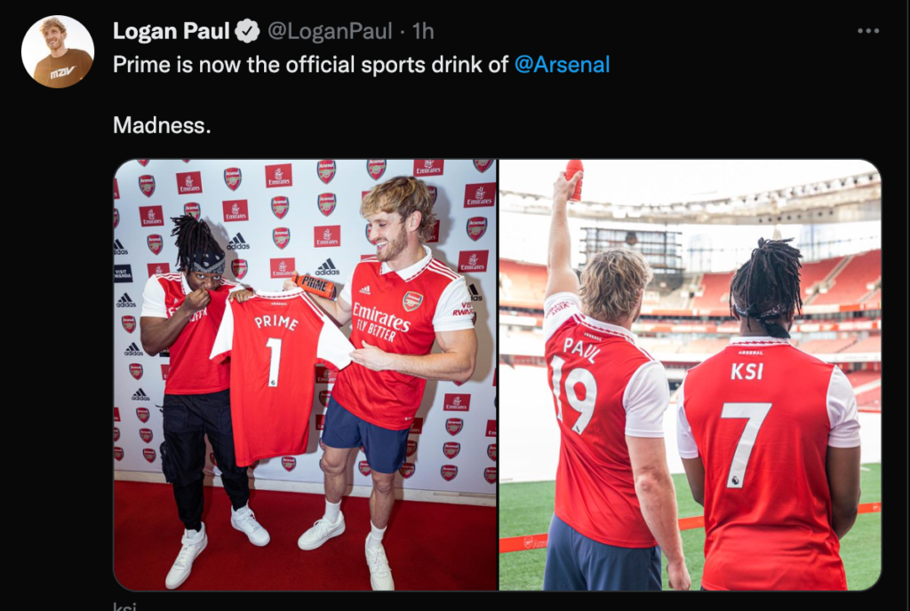 Logan Paul: Prime nuovo sports drink dell'Arsenal