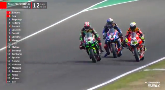 Duello tra Rea, Bautista e Razgatlioglu Ph. Twitter @WorldSBK