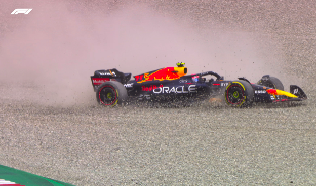GP Austria 2022: vince Charles Leclerc Sergio Perez Dopo Il Contatto Con George Russell Ph - Twitter @F1