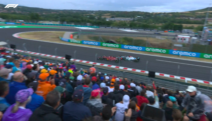 GP Ungheria 2022: vince in rimonta Max Verstappen Sorpasso Leclerc Su Russell Ph. Twitter @F1