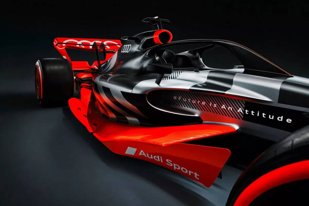 Audi e Porsche correranno separatamente in Formula 1 La possibile livrea di Audi per la stagione 2026
