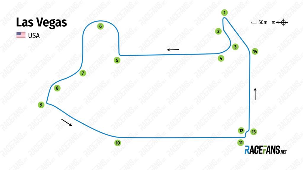 GP Las Vegas 2023: modificato il layout del circuito Vecchio Layout Las Vegas Ph. - racefans.net