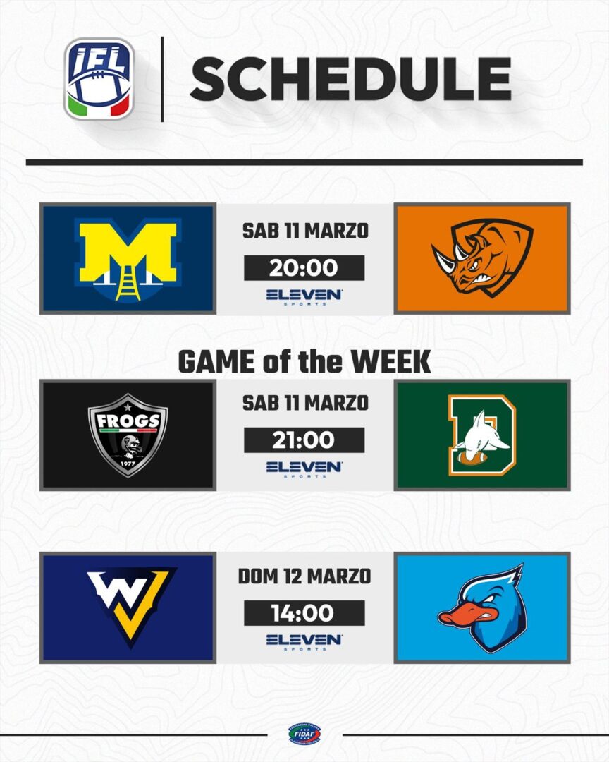 Italian Football League: Week 2