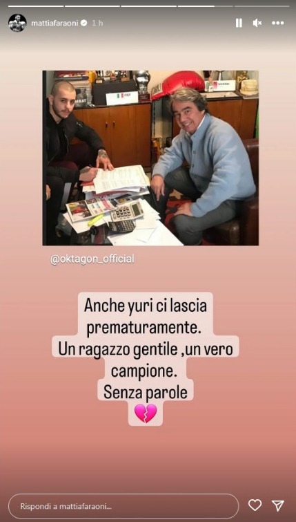 Iuri Lapicus morto: le reazioni dalle MMA e dalla kickboxing Mattia Faraoni
