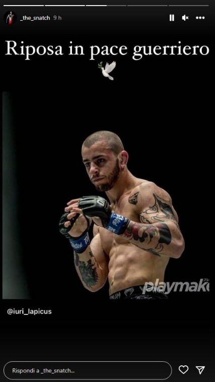 Iuri Lapicus morto: le reazioni dalle MMA e dalla kickboxing Walter Cogliandro