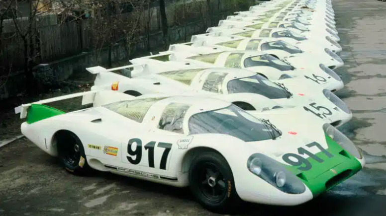 La serie di Porsche 917 per Le Mans 1969 (Photo by Porsche Museum)