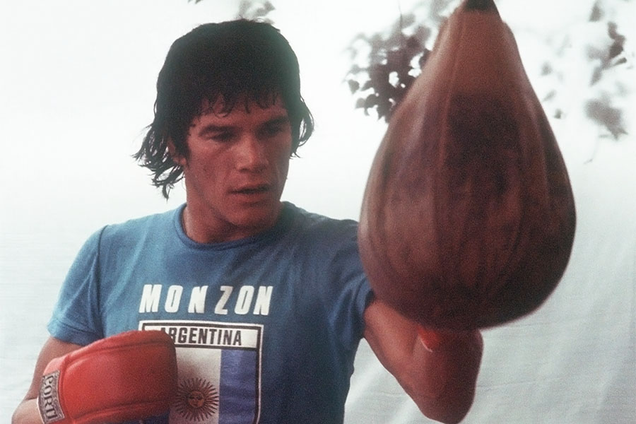 Carlos Monzon durante un allenamento