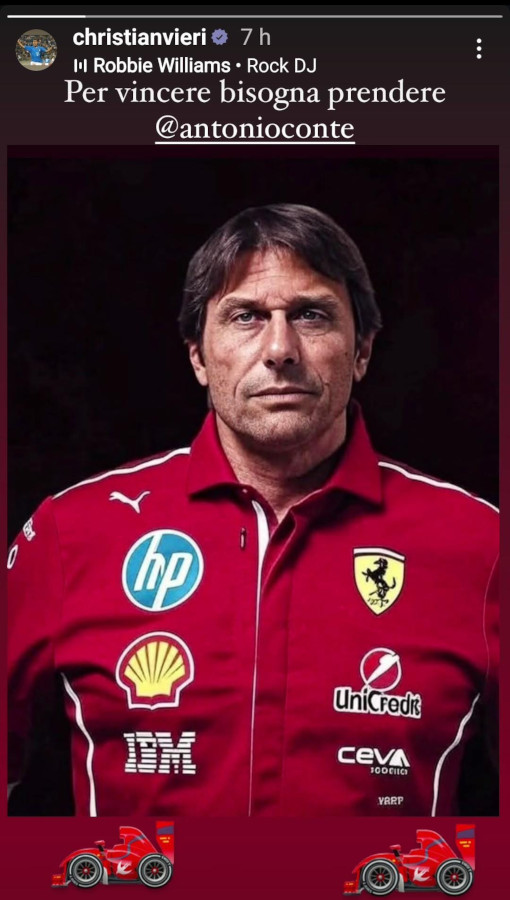 Conte come team director in Ferrari? Lo suggerisce Vieri! Conte come team director in Ferrari? Lo suggerisce Vieri!